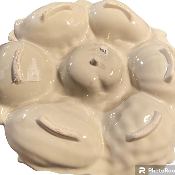 Mid Century Italian Majolica Fruit & Vegetable Design Hors D’oeuvres Platter - Picture 5 of 6